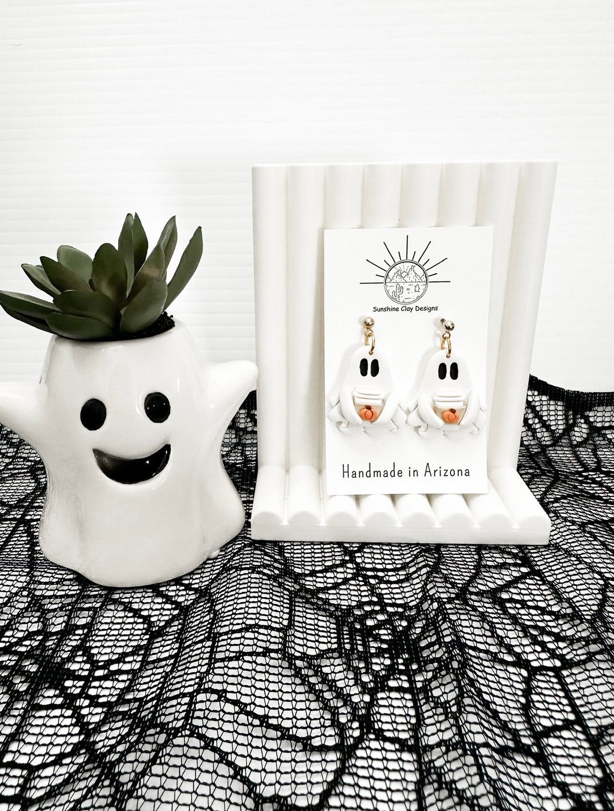 Pumpkin Spice Ghost Dangle