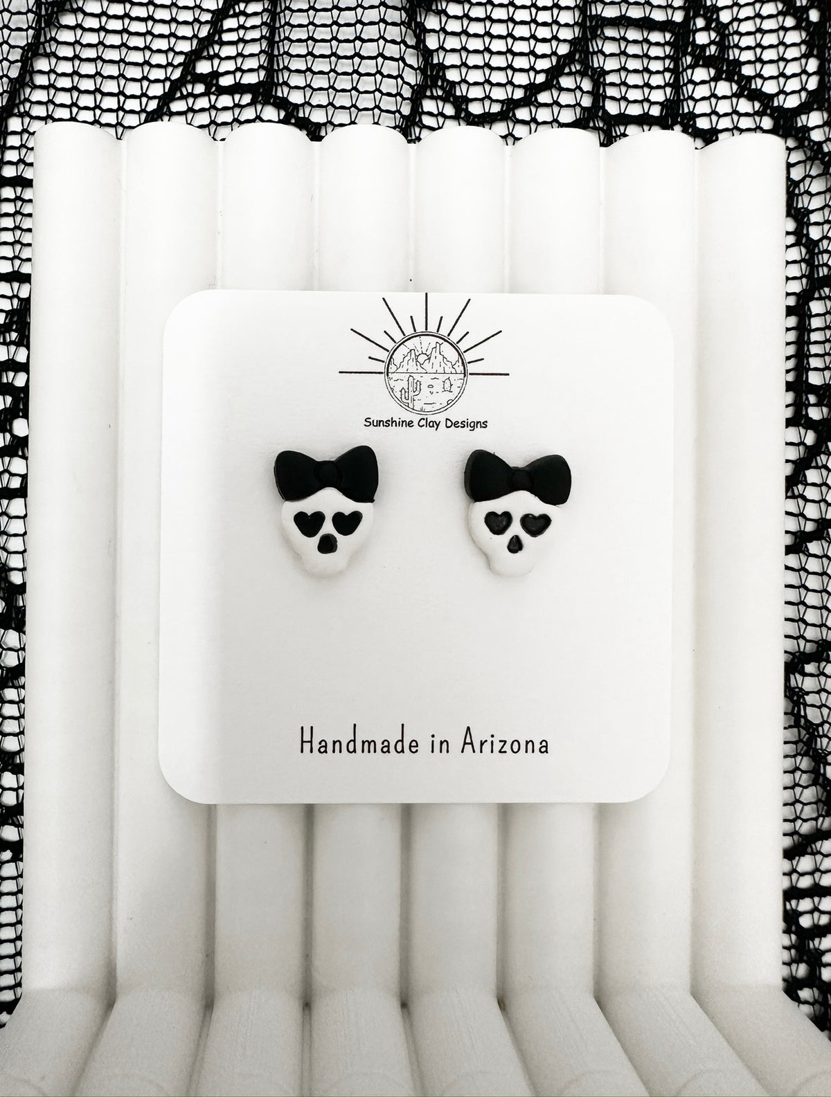 Black & white Skelly Studs
