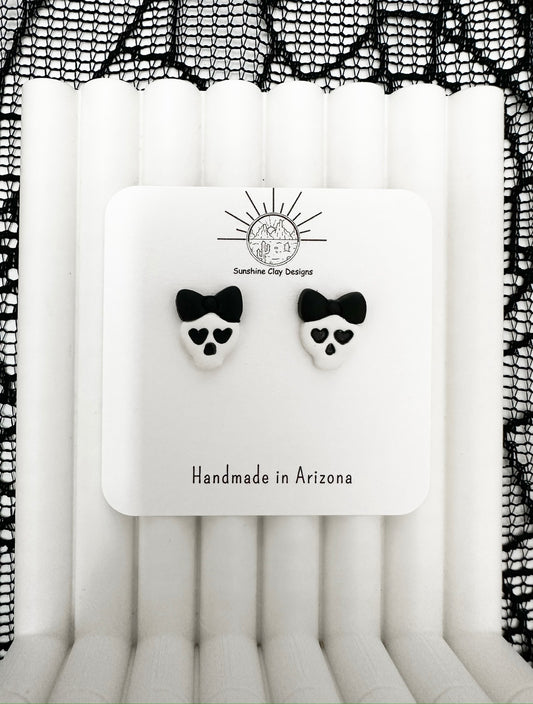 Black & white Skelly Studs