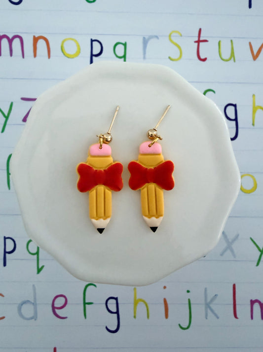 Red Bow Pencil Dangle