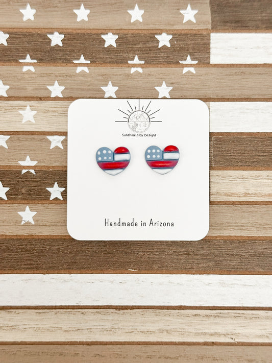 Heart Flag Studs