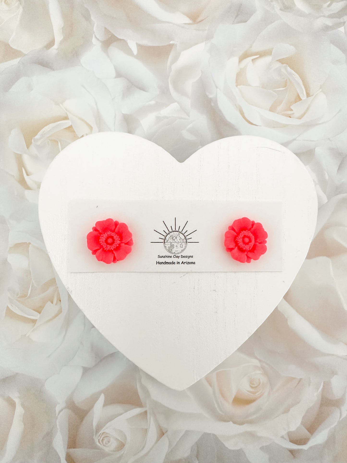 Neon Pink Flower Stud