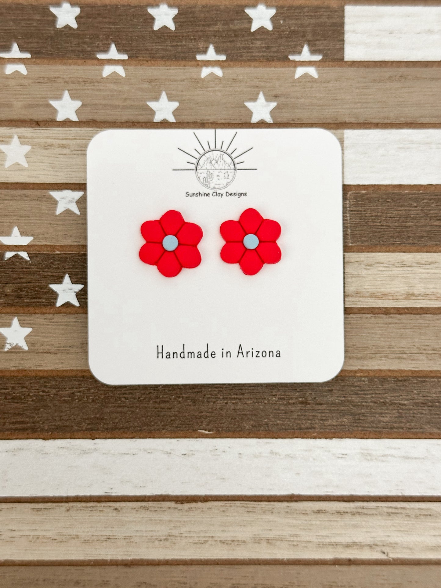 Patriotic Flower Studs